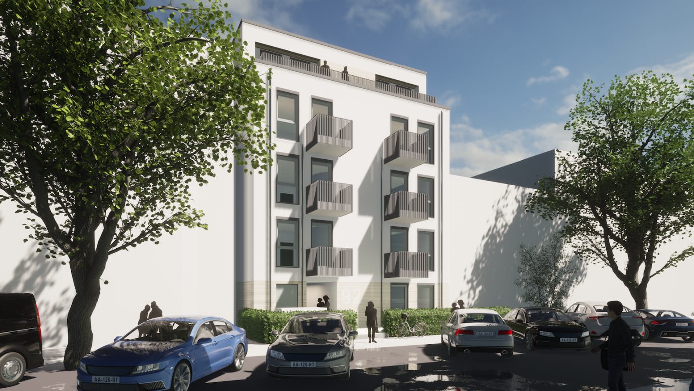 Visualisierung des Mehrfamilienhaus-Neubaus GSS in Hamburg